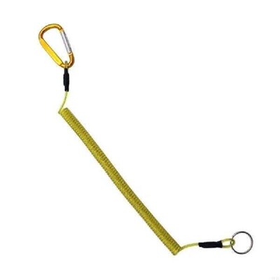 Q84C 3pcs Coiled Tether with Metal Clip Spring Fishing