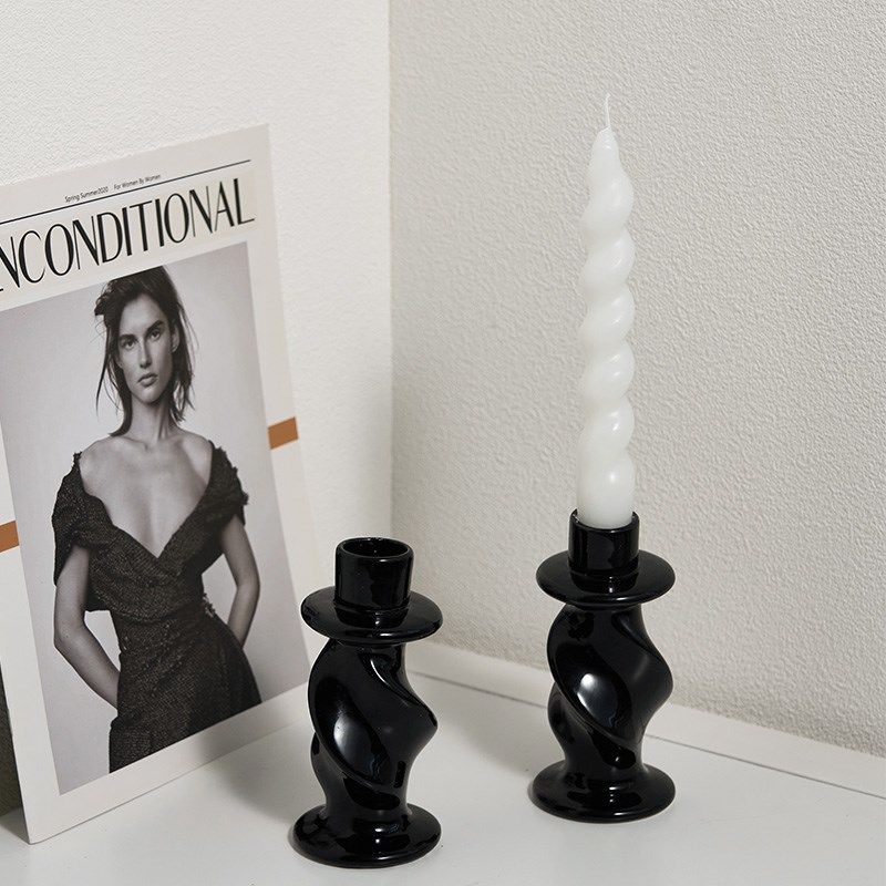 高级感黑色烛台氛围感装饰摆件香薰蜡烛家居场景中古风拍照道具,家居饰品,装饰摆件,淘宝优惠券,粉丝福利购,淘宝优惠卷