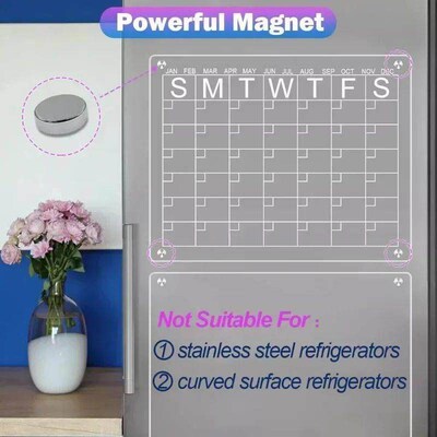 Fridge Magnet Sticker Clear Acrylic Calendar Weekly Planner