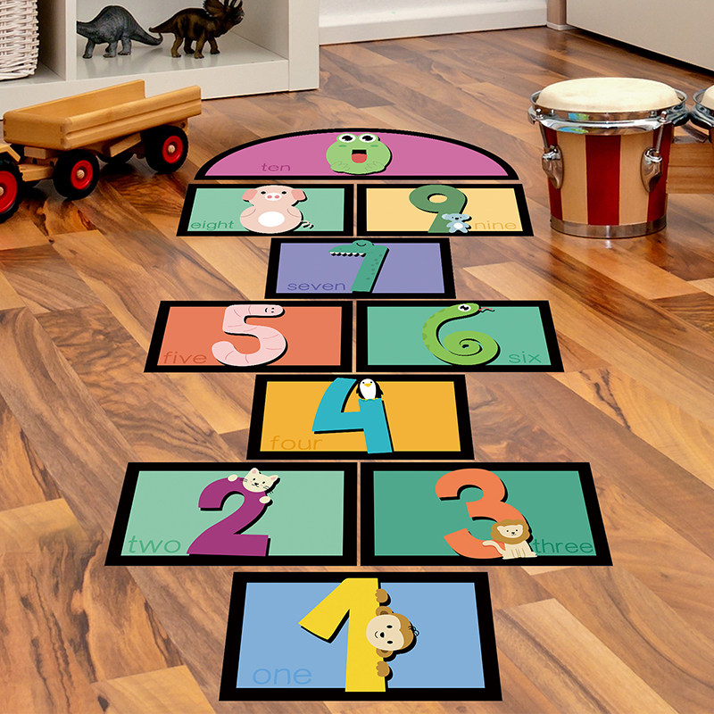 手脚并用游戏垫幼儿园地贴感统训练跳房子儿童贴画防水耐磨地贴纸,家居饰品,软装墙贴,淘宝优惠券,粉丝福利购,淘宝优惠卷