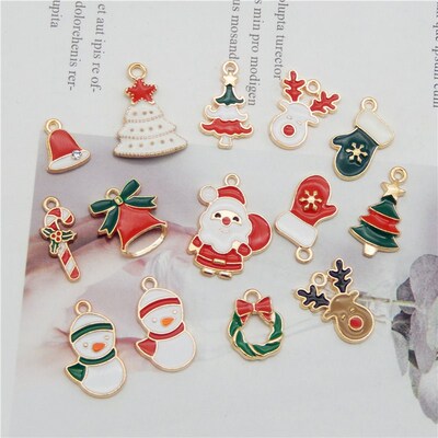 Julie Wang Enamel Christmas Charms Alloy Mixed Santa Claus r
