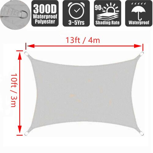 Grey 300D Waterproof Polyester Tent Square Rectangle Shade S