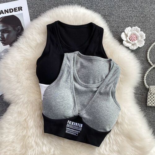 Sexy Tank Top Women Built In Bra Sleeveless Omighty Crop Top