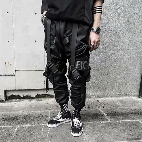 Men Cargo Pants Mens Casual Hip Hop Harem Pant Hit Color P