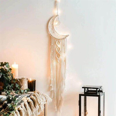 Macrame Dream Catcher Boho Home Decor Moon Decoration Macra