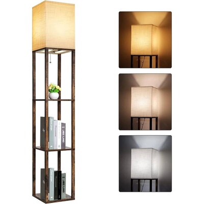 Floor Lamp with Shelves,Modern Shelf Lamp for Display Storag