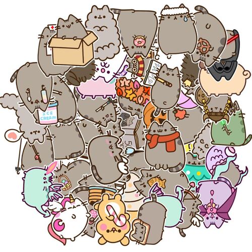 50pcs Kawaii Chunky Cat Stickers Cute Decorative Stationery