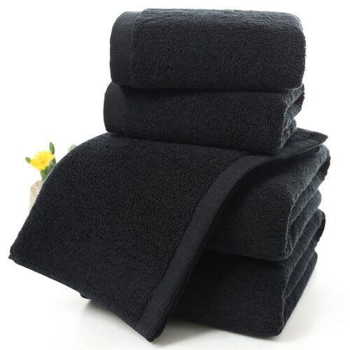 Black Large Bath Towel Cotton Thick Shower Face Towels Home