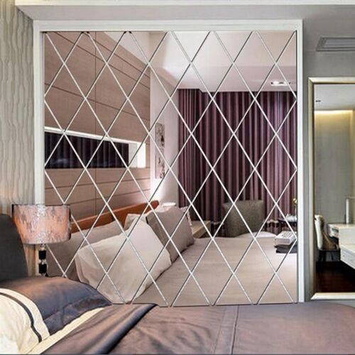 Diamond Mirror Wall Stickers Home Decor 3D DIY Self adhesiv