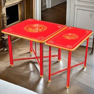 潮汕拜老爷不锈钢加厚红色马面桌