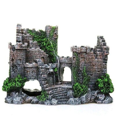 Artificial Resin Ancient Castle Ornaments Hideout Caves