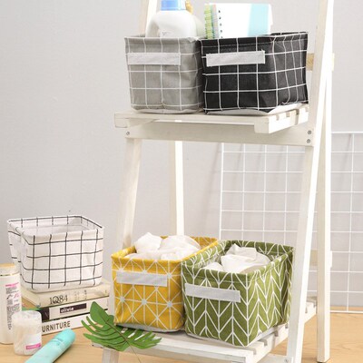 New Linen Desktop Storage Box Waterproof Toy Sundries Storag
