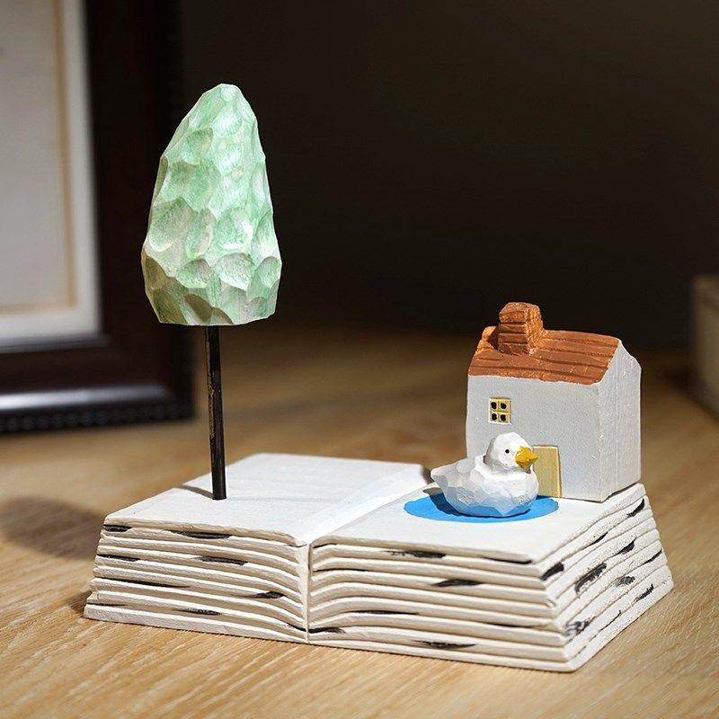 【岁月静好】手工木雕小摆件可爱治愈系办公室桌面工位装饰品好物