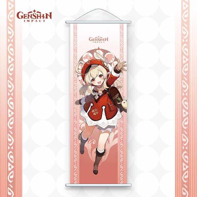 Genshin Impact Hutao Ganyu Scroll  Wall Hanging Painting Hom