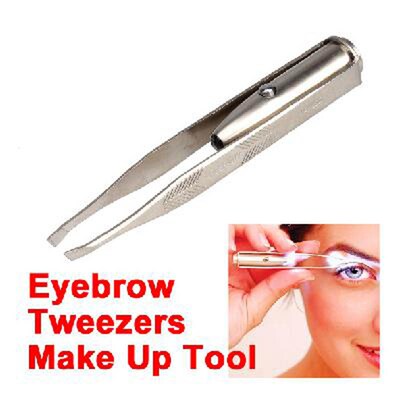 LED Stainless Steel Eyebrow Pliers Tweezers Eyebrow Tweezers
