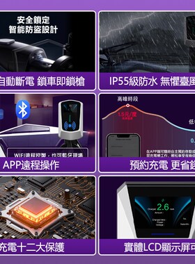 欧标美标独创指纹密码解锁电动汽车家用充电桩7kw11kw22kw多功率