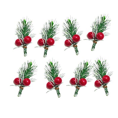 Christmas Pine Needle Accessories Imitation Red Fruit Branch
