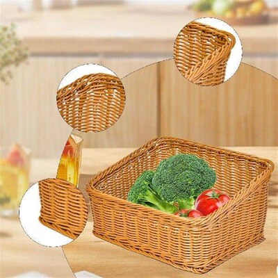 Hand Woven Basket Fruit Holder Lightweight Rustic Slant