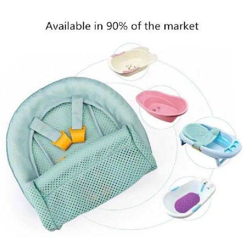 1~8PCS Baby Bathtub Pillow Seat Bath Mat Net Bag Newborn