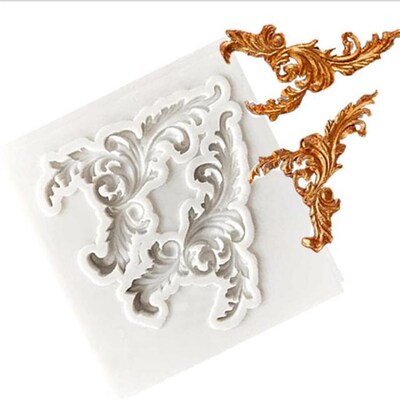 DIY Sugar Craft Frame Border silicone mold Scroll Relief Fon