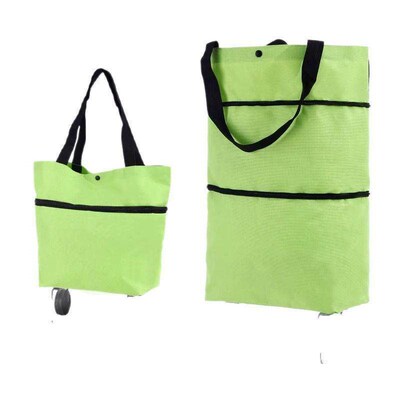 Wheeled, foldable shopping bag, portable small trolley for g