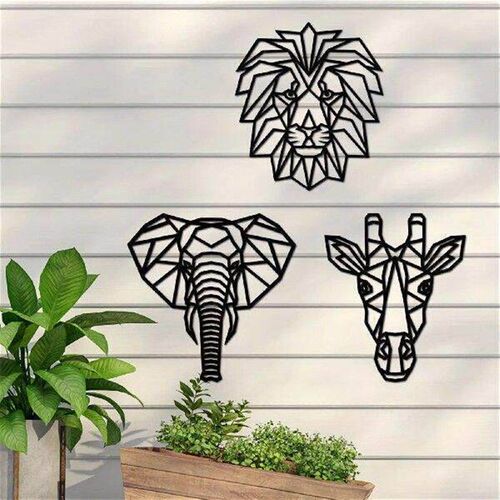 1pc Wall Decor Art Wooden Geometric Home Nursery Elephant