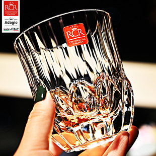 意大利RCR水晶玻璃威士忌酒洋酒杯装 创意家用啤酒杯果汁水杯子