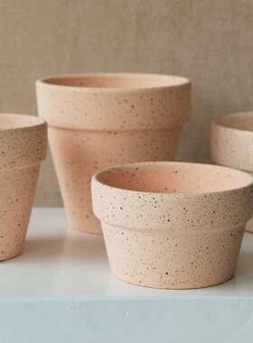 Desktop green plant red pottery pot large diameter clay pot
