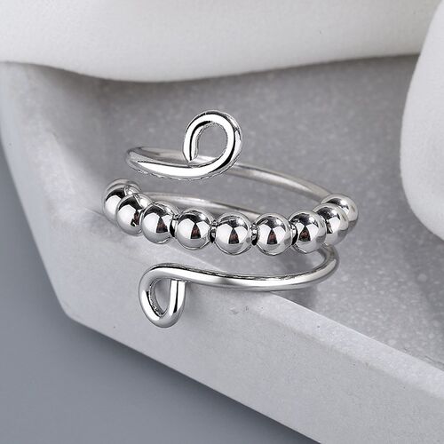 Punk Anxiety Rings For Women Men Spiral Fidget Beads Ring 20