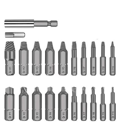 22PCS Damaged Screw Extractor Remover Drill Bit With Magneti