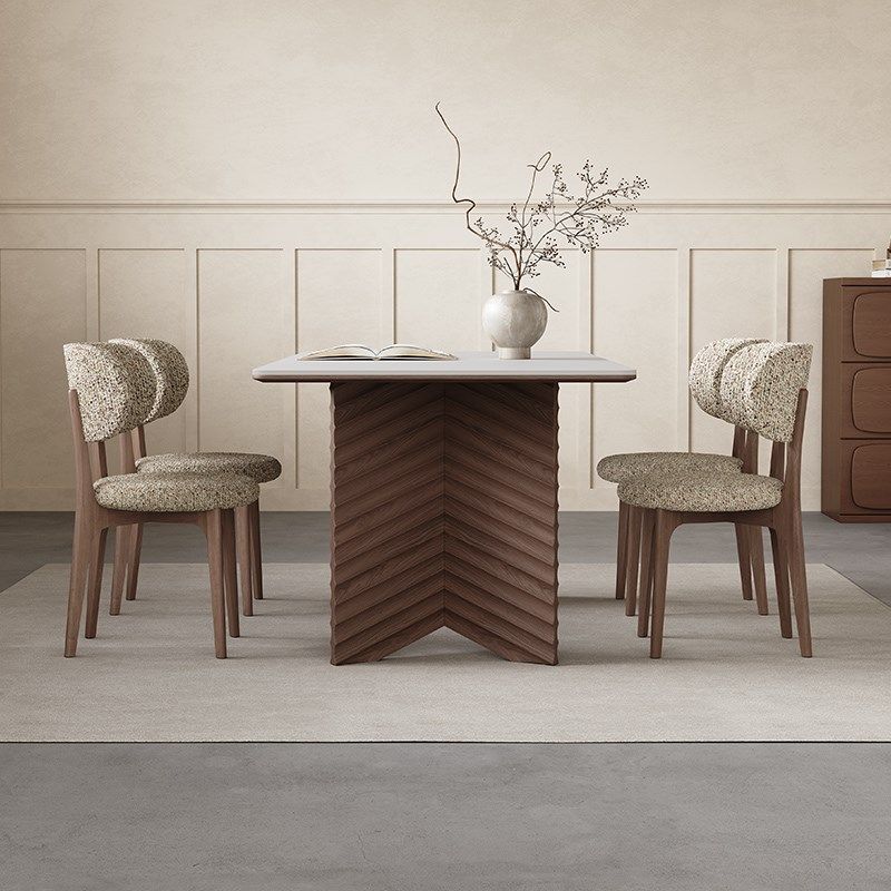 中古风实木岩板餐桌长方形橡木胡桃色饭桌诧寂风家用客厅岩板餐桌,住宅家具,岩板餐桌,淘宝优惠券,粉丝福利购,淘宝优惠卷