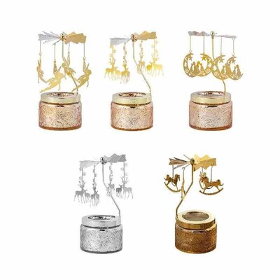 Elegant Rotating Candlestick Tealight Holder Ornament