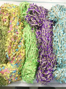 IY彩色绿色仿真树叶材麻绳森系xl--32饰装绳子编织料100米D一捆