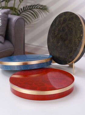 黄洱茶饼铜盒工热着色白茶金属包装手收BX220425纳盒茶饼礼普品盒