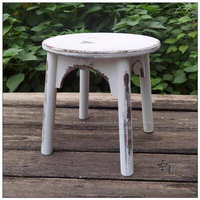 7号W复古乡怀旧圆实木板凳村木制小KNA凳子凳可移动成人儿童木凳