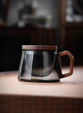 全度玻璃茶杯茶水分离杯子办公室家用带盖过滤杯泡花茶红茶三件杯