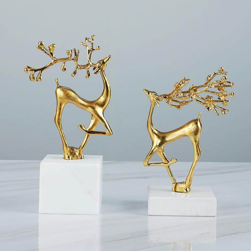 现代简约轻奢麋鹿摆件客厅电视酒柜装饰品书房办公室家居摆设,鲜花速递/花卉仿真/绿植园艺,割草机/草坪机,淘宝优惠券,粉丝福利购,淘宝优惠卷