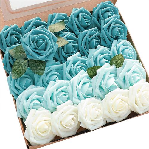 30/50/100pcs Artificial PE Foam Rose Flowers Heads 7CM Bride