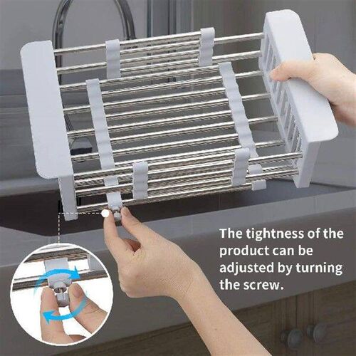 Expandable Dish Drying Rack Over Sink Stainless Steel