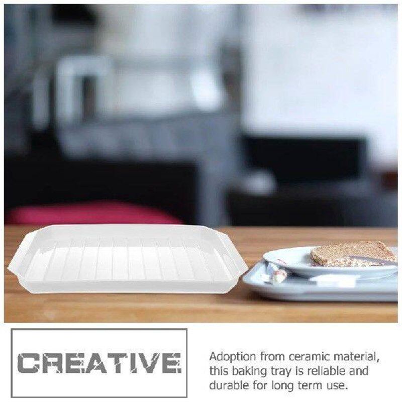 Bacon Griddle Roasting Pan Tray for Oven Microwave Plate - 实物图
