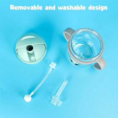 Kids Water Bottle 250ml/350ml with Straw & Anti Leak Silicon
