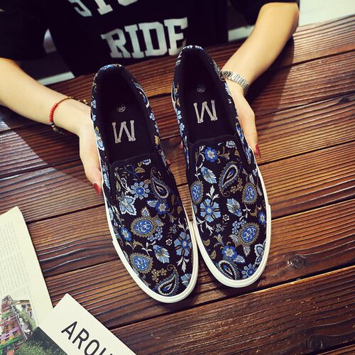 2020 New Autumn Floral nd Casual Korean Lazy Shoes Low-help