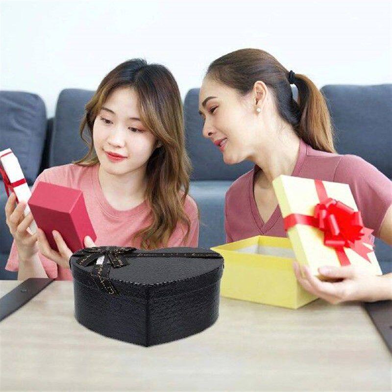 Heart Shaped Black Gift Box Boxes for Flowers Candy Giving - 实物图