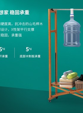 利快rit意大利榉木衣架家用挂衣折叠卧室阳台移动实木衣帽架