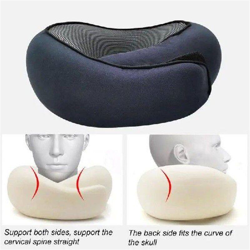 Memory Foam Neck Pillow Cervical Vertebra Travel Portable - 实物图