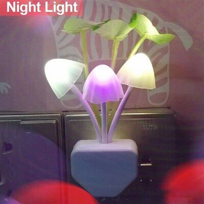Night Light LED Mushroom Bedside Lamp EU / US Plug 7 Color