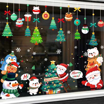 Christmas window static stickers window stickers静电贴纸窗贴