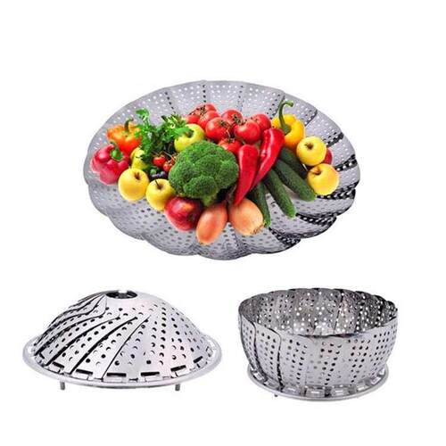Kitchen tools Stainless steel retractable folding steamer tr