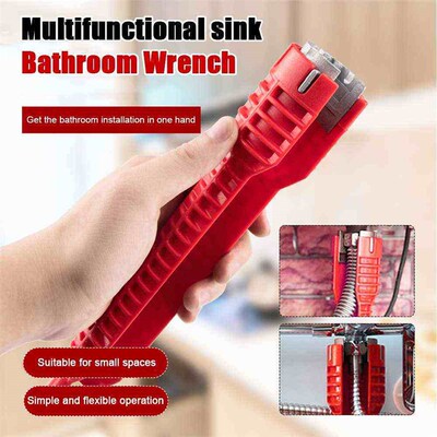 8 In 1 Flume Wrench Sink Faucet Key Plumbing Pipe Wrench