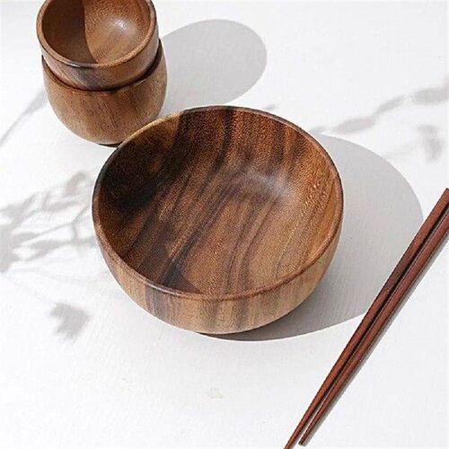 Round Salad Bowl Wooden BPA Free Multipurpose Large